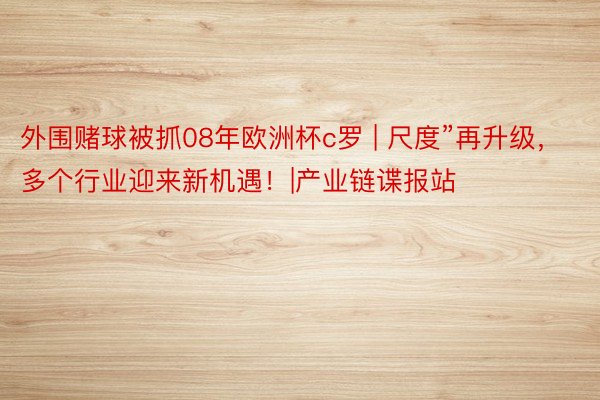 外围赌球被抓08年欧洲杯c罗 | 尺度”再升级，多个行业迎来新机遇！|产业链谍报站